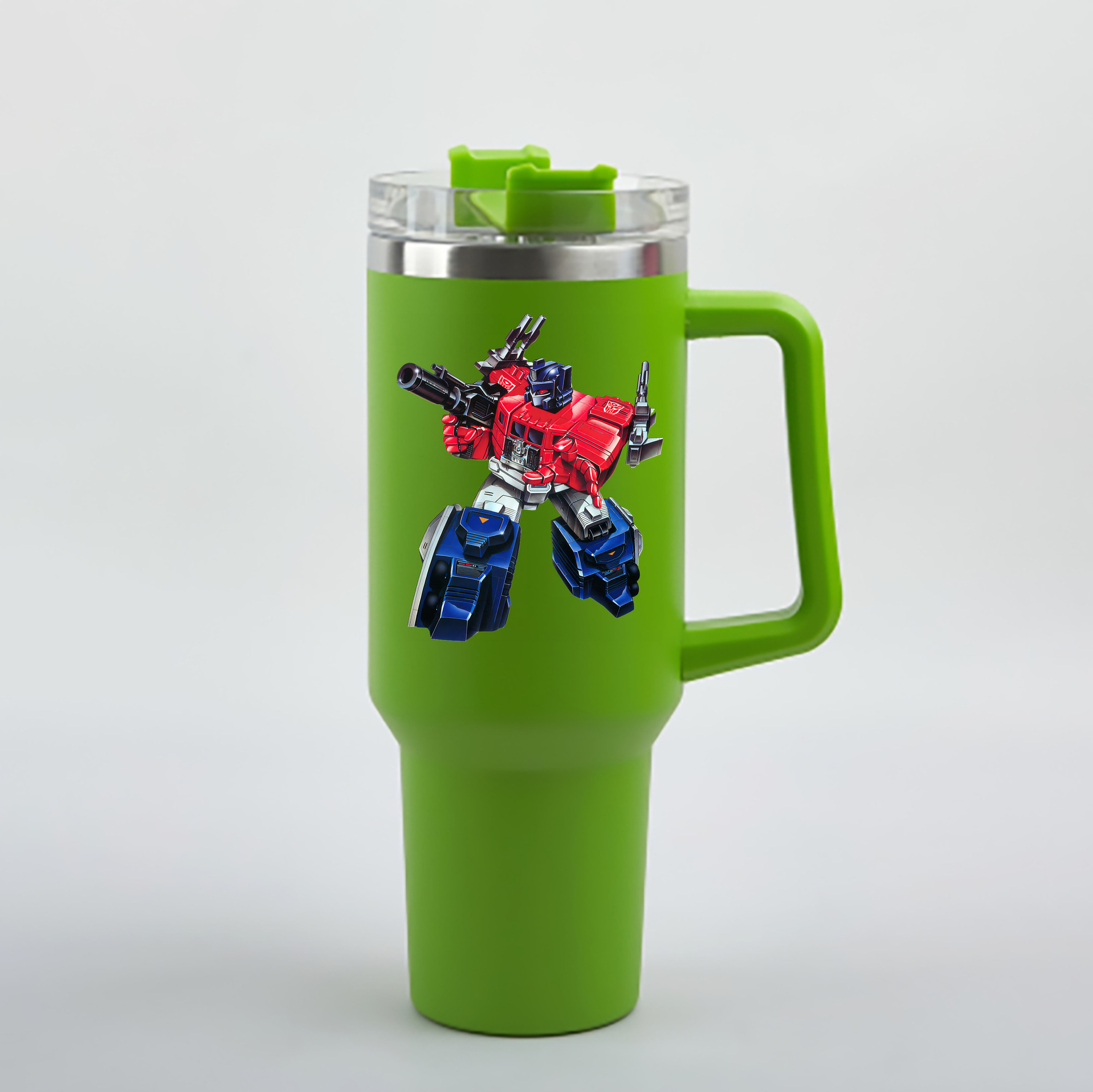 （画像用） Transformers トランスフォーマー 1200mL車用タンブラー - クリスタルステッカー（プラスチックストロー付き）